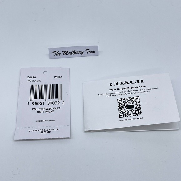 Coach 6896 Kleo Wallet Black Pebbled Leather NWT Org $228 - Picture 6 of 6